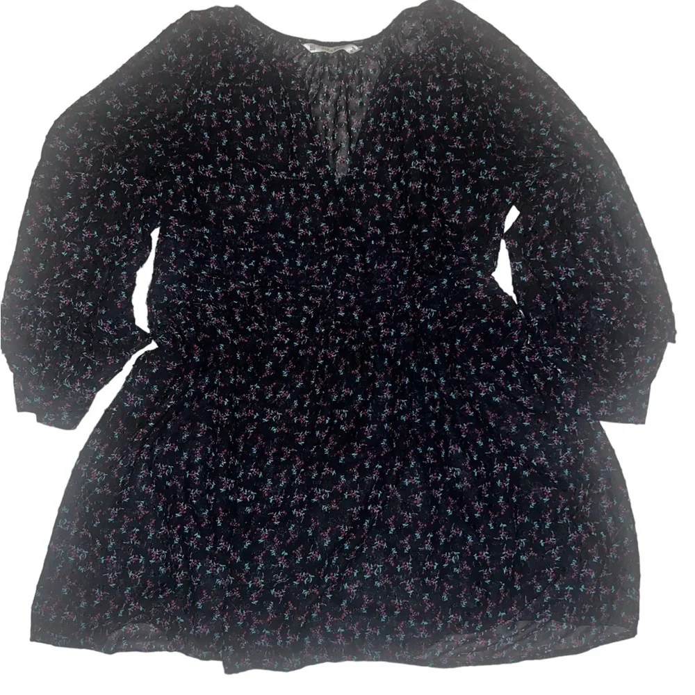 Zara black sheer floral slip dress